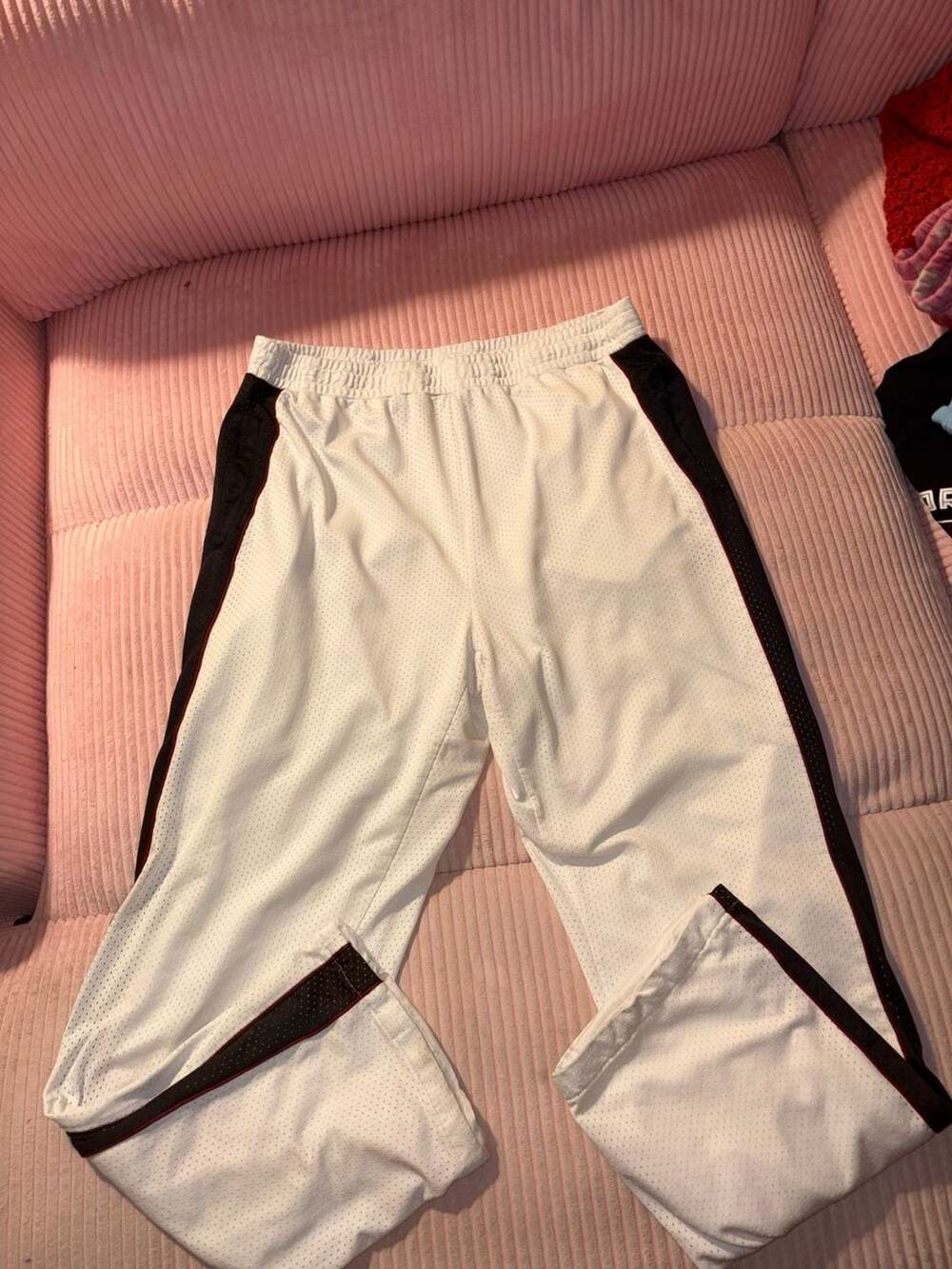 Stacy Adams Mens White Mesh Athletic Pants Black Contrast Tmmmm lmhh